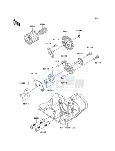 KX250F KX250-N2 EU drawing Oil Pump