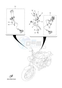 XSR700 (B341 B341 B341) drawing HANDLE SWITCH & LEVER