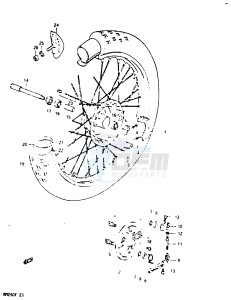 RM250 (E-F) drawing FRONT WHEEL (MODEL E)