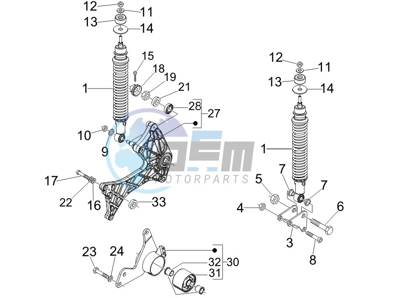 Rear suspension - Shock absorber - s