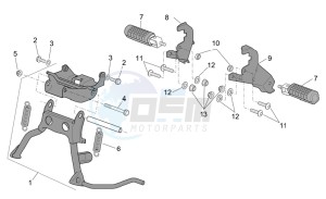 Scarabeo 50 2t e2 (eng. piaggio) drawing Foot rests - Lateral stand