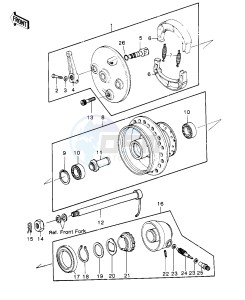 KDX 250 B [KDX250] (B1) [KDX250] drawing FRONT HUB_BRAKE -- 81KDX250-B1- -