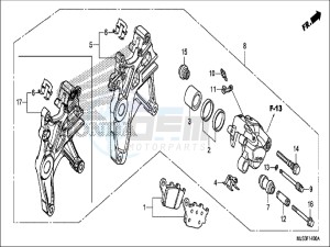 NC750JH Europe Direct - (ED) drawing REAR BRAKE CALIPER