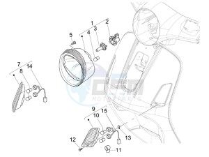 Granturismo 200 L UK drawing Head lights - Turn signal lamps