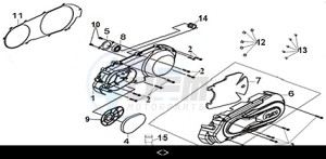 JOYRIDE 300 16 (LJ30W2-EU) (M2) drawing L. CRANK CASE COVER