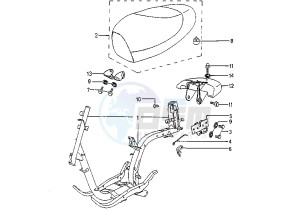 ZENITH LN/LS - 50 cc drawing FRAME-SADDLE VERSION LN