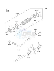 VN 750 A [VULCAN 750] (A6F) A6F drawing GEAR CHANGE DRUM_SHIFT FORK-- S- -