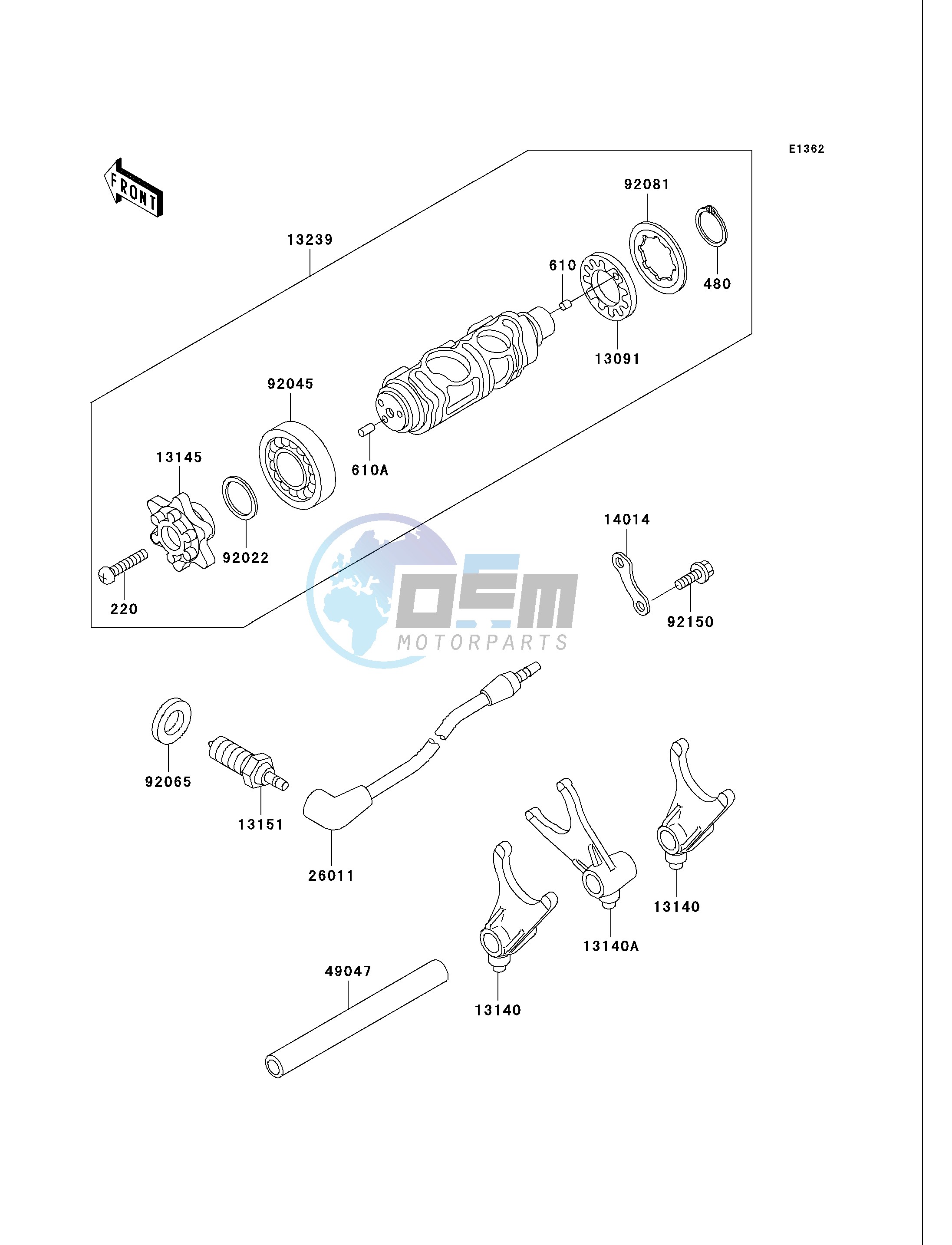 GEAR CHANGE DRUM_SHIFT FORK-- S- -