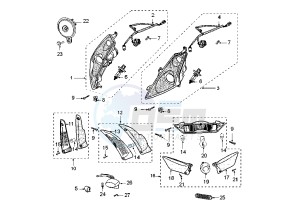 JET FORCE - 125 cc drawing HEADLAMPS-BLINKERS