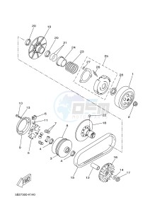 YP250R X-MAX 250 X-MAX 250 (1YS9 1YS9 1YS9) drawing CLUTCH