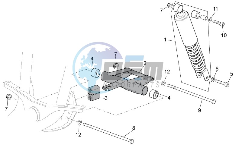 R.shock absorber-connect. Rod