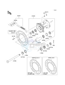 KX 250 T [KX250F] (7F) T7F drawing REAR HUB