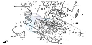 VFR800A drawing CYLINDER HEAD (REAR)