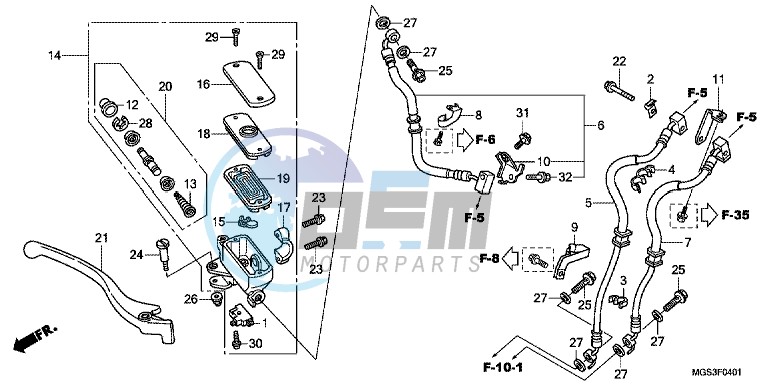 FR. BRAKE MASTER CYLINDER (NC700XA/ XD)