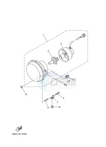 YFM700FWAD YFM700PSF GRIZZLY 700 EPS (B38A) drawing HEADLIGHT