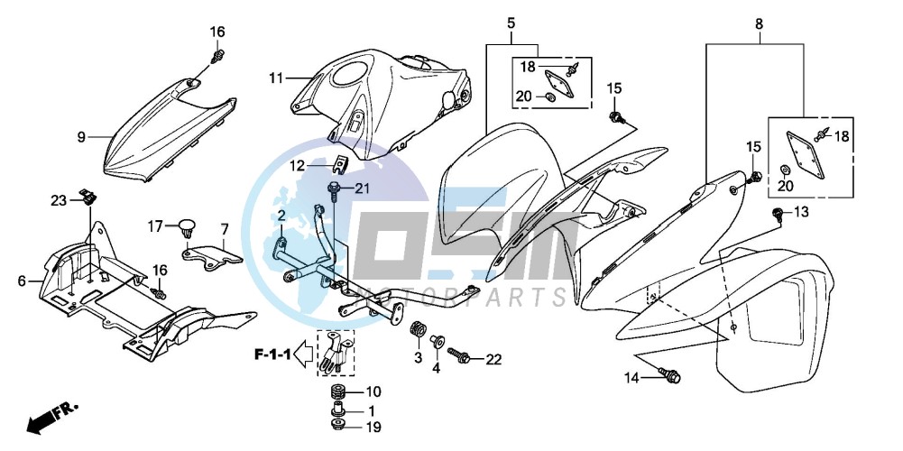 FRONT FENDER (TRX300EX'07,'08)