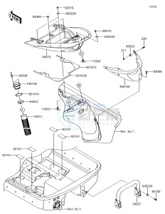 JET SKI ULTRA 310LX JT1500MHF EU drawing Hull Rear Fittings