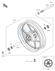 VERSYS 650 ABS KLE650FHFA XX (EU ME A(FRICA) drawing Front Hub