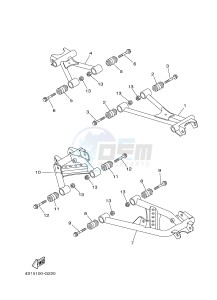 YFM450FWA YFM45GDXG GRIZZLY 450 IRS (1CUT) drawing REAR ARM