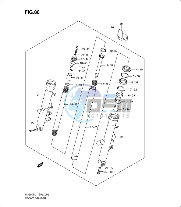 FRONT DAMPER (SV650SL1 E24)