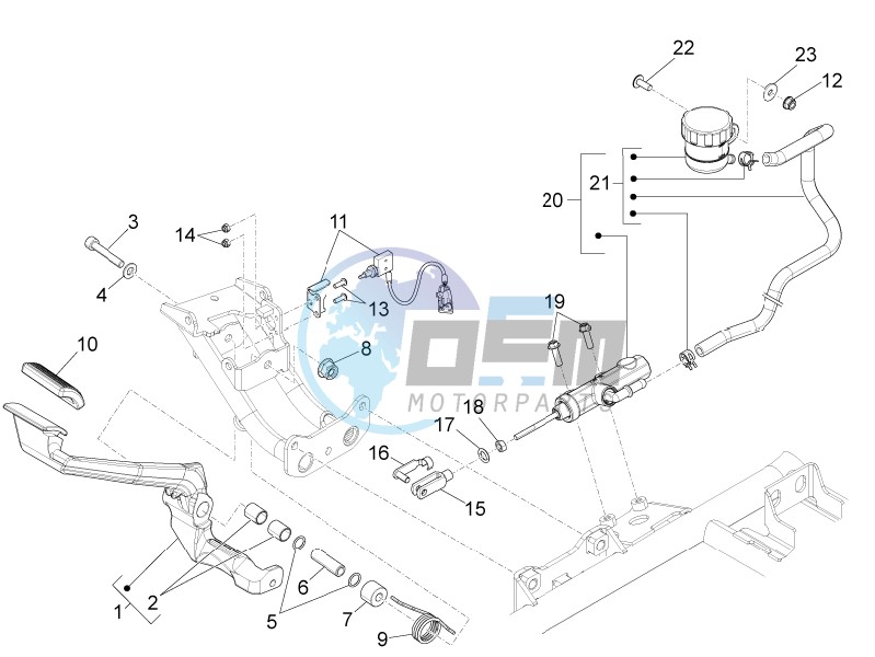 Rear master cylinder