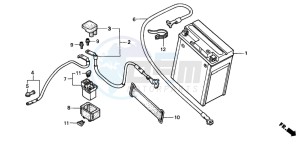 CB600F2 HORNET drawing BATTERY