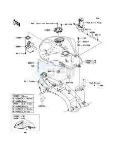 Z750 ABS ZR750MBF FR GB XX (EU ME A(FRICA) drawing Fuel Tank