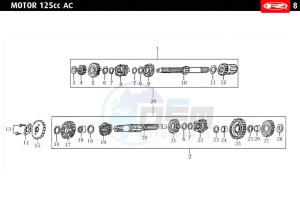 MARATHON-125-AC-E4-FREE-JUMP-AUSTRIA-FREE-JUMP-BLUE drawing GEARS  EURO4