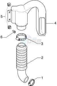 Hexagon 125 GT drawing Belt cooling tube - Intake tube