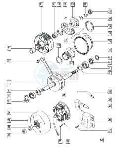 QUADRO_25-45kmh_Y-K1 50 Y-K1 drawing Crankshaft-cluth-magneto