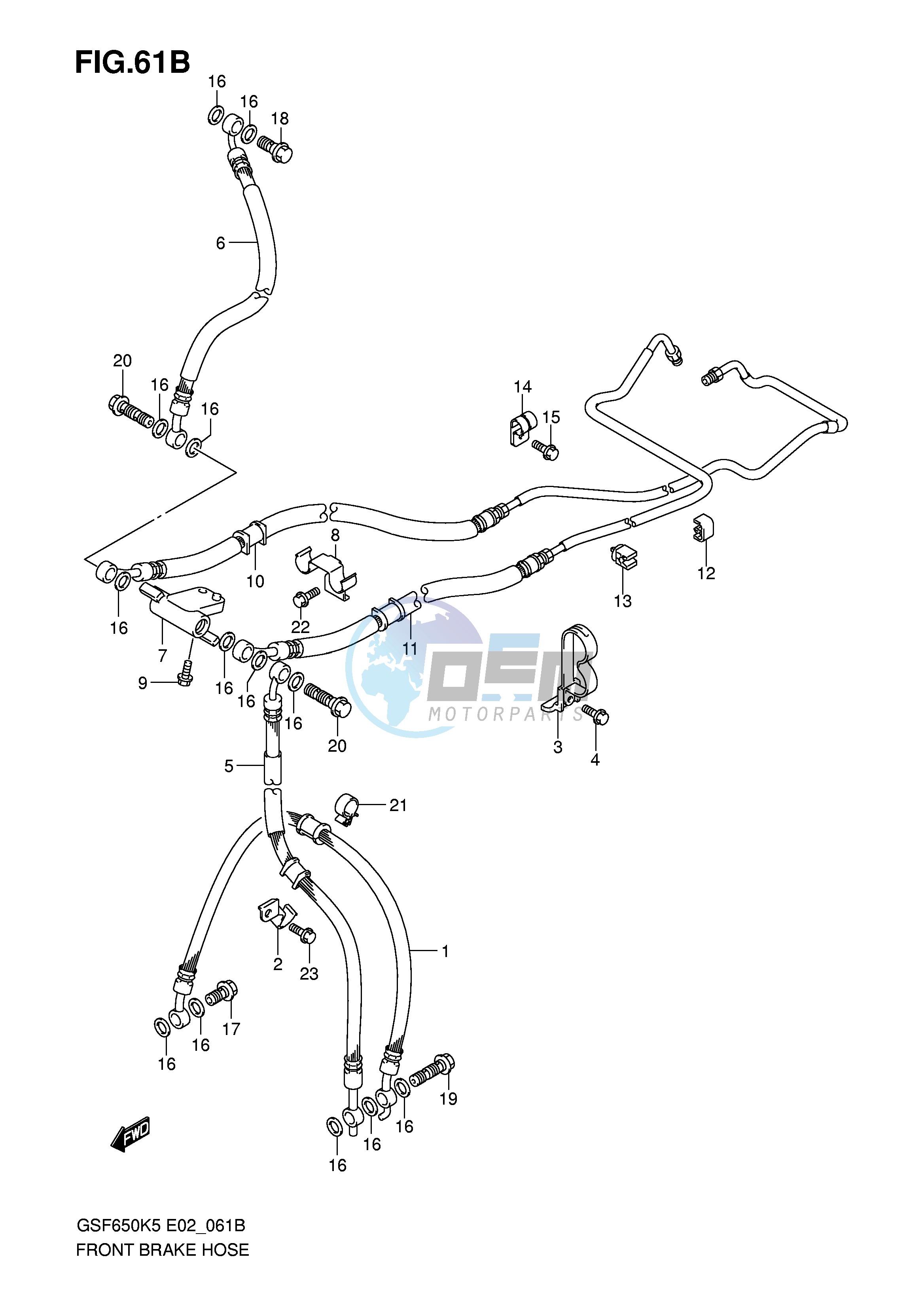 FRONT BRAKE HOSE (GSF650SAK5 SUAK5 SAK6 SUAK6)