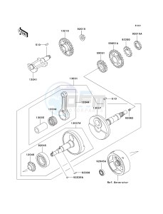 KLF 250 A [BAYOU 250] (A6F-A9F) A6F drawing CRANKSHAFT