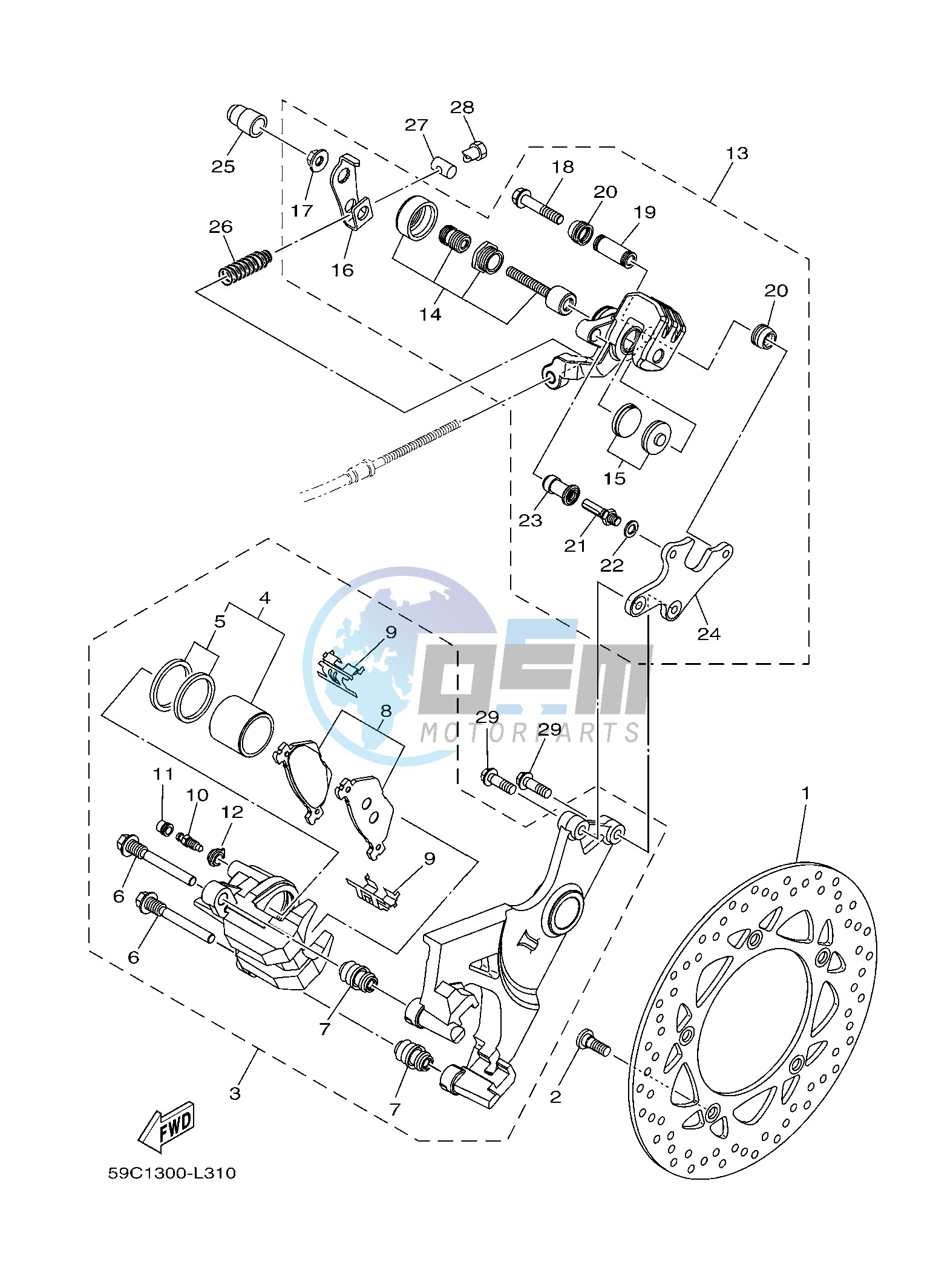 REAR BRAKE CALIPER