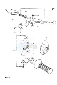 RM250 (E-F) drawing RIGHT HANDLE SWITCH (MODEL E)