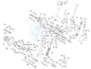 GTS 300 ie Super (EMEA, APAC) (AU, HK, IN, IT, J, SG, TW, UK) drawing Fork/steering tube - Steering bearing unit