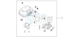 CBF600N drawing TOP BOX 45L QUASAR SILVER METALLIC