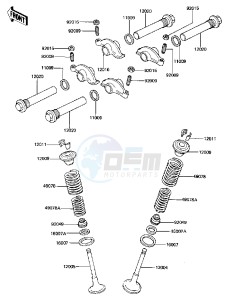 KZ 440 D [LTD BELT] (D2-D5) [LTD BELT] drawing ROCKER ARMS_VALVES -- KZ440-D2_D3_D4- -