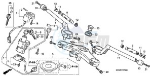 VFR800A9 Ireland - (EK / ABS MME TWO) drawing HANDLE PIPE/TOP BRIDGE