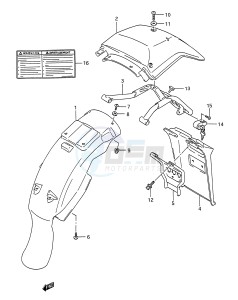 TS200R (E28) drawing REAR FENDER