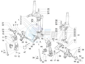 MP3 500 SPORT BUSINESS ABS E3-E4 (NAFTA)2 drawing Fork's components (Mingxing)