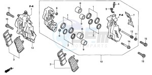 VTR1000F FIRE STORM drawing FRONT BRAKE CALIPER