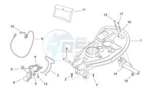 Scarabeo 50 2t (eng. Minarelli) drawing Rear body II - Seat components