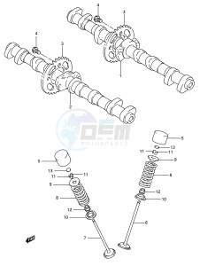 GSX-R750W (E28) drawing CAM SHAFT - VALVE