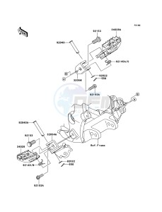 KLX450R KLX450ABF EU drawing Footrests