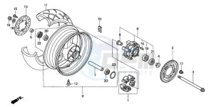 CBR600F4 drawing REAR WHEEL (1)