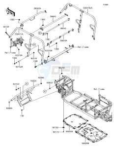 MULE PRO-DXT KAF1000BHF EU drawing Guards/Cab Frame