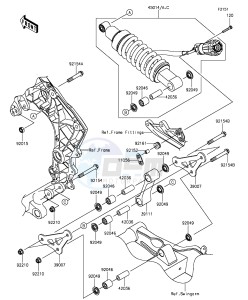 Z1000SX_ABS ZX1000MGF FR GB XX (EU ME A(FRICA) drawing Suspension/Shock Absorber