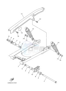 YBR125ESD (51P3) drawing REAR ARM & SUSPENSION