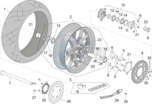 RSV4 1000 RACING FACTORY E4 ABS (EMEA) drawing Rear wheel