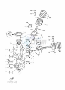 F350AETX drawing CRANKSHAFT--PISTON